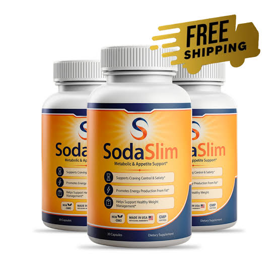 Three Soda Slim bottles with free shipping banner
